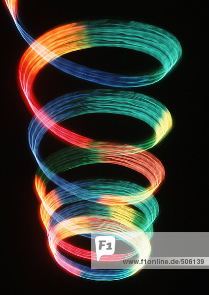 Spiralförmiger Lichteffekt  Regenbogenfarben.