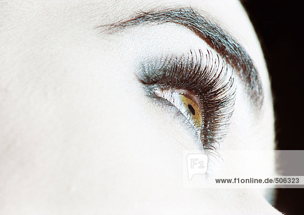 Woman's hazel eye  close-up  low angle view