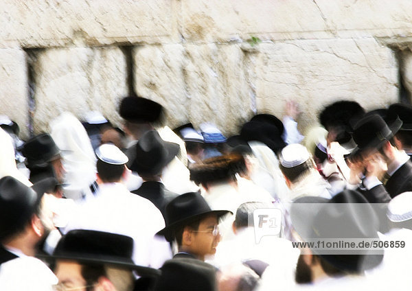 Israel  Jerusalem  Menschenmenge an der Klagemauer