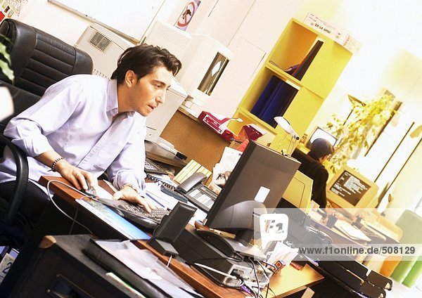 Man working at desk in office