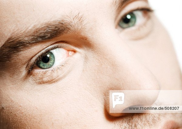 Man's face  partial view  close-up