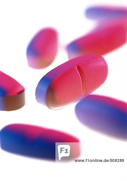 Medizin-Tabletten  Nahaufnahme  verschwommener Hintergrund
