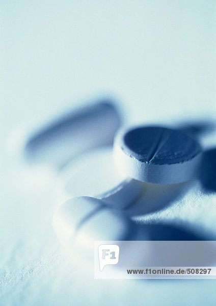 Medizin-Tabletten  Nahaufnahme  unscharf