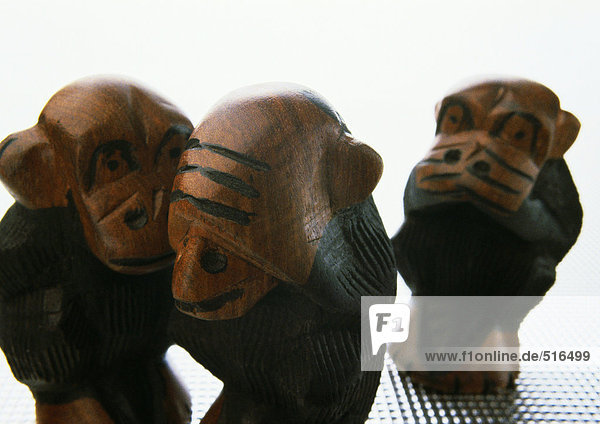 Drei weise Affen  Skulptur  Nahaufnahme