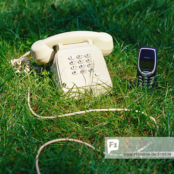 Telefon  Handy im Gras