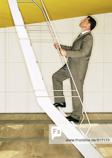 Man climbing ladder