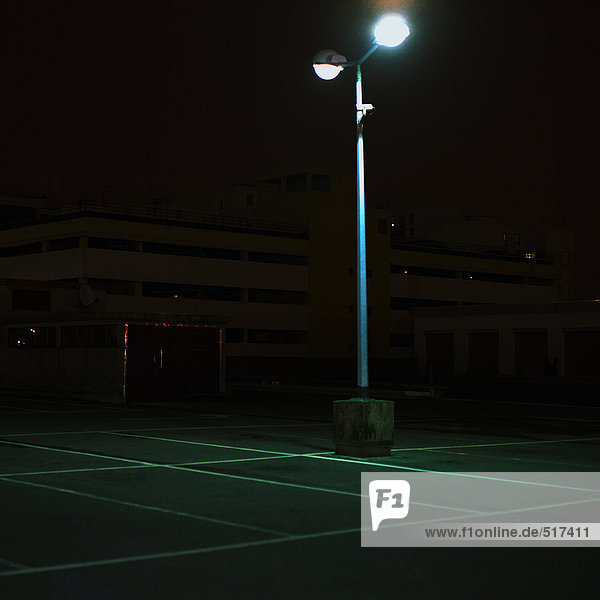 Street light in parking lot  night
