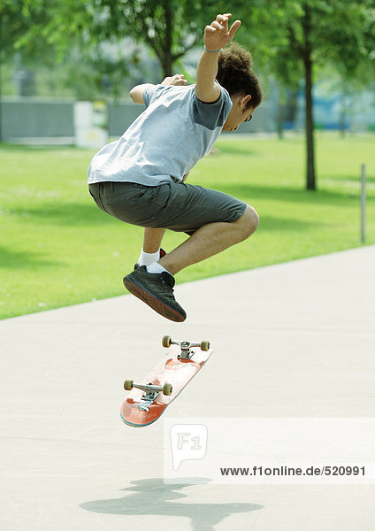 Skateboarder in mid-air
