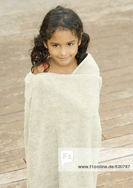 Girl wrapped in towel