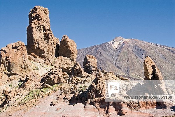 Felsformationen auf Vulkanlandschaft  Pico De Teide  El Teide Nationalpark  Teneriffa  Kanaren  Spanien