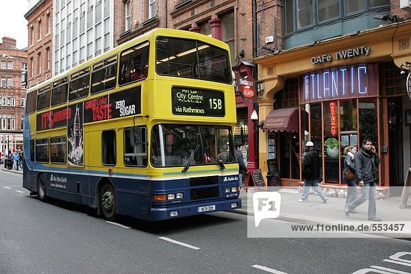 Double-Decker bus in town  Ireland