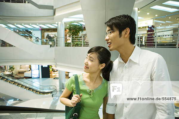 Couple in shopping mall