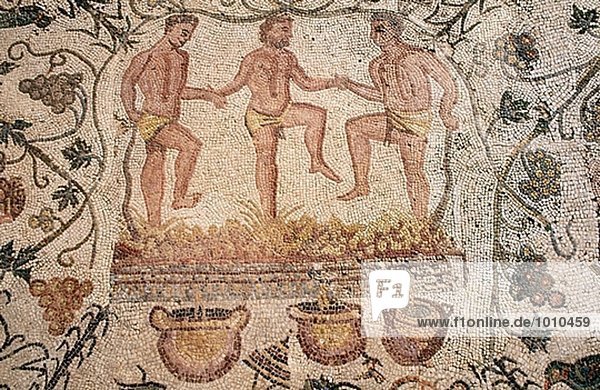 Zimmer Retro Weintraube Herbst gehen Extremadura Mosaik Spanien