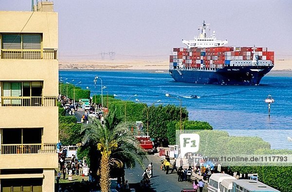 Stadt von Suez am südlichen Eingang des Suez-Kanals. Ägypten