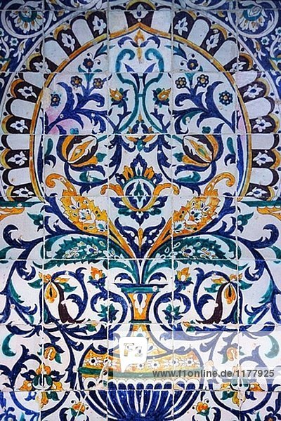 Wall tile detail in the Great Mosque of Kairouan  Tunisia.