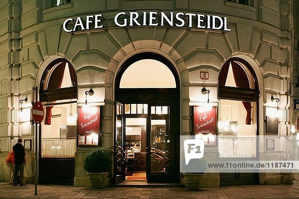 The famous Cafe Griensteidal coffee house in Michaeler Platz  Vienna  Austria.