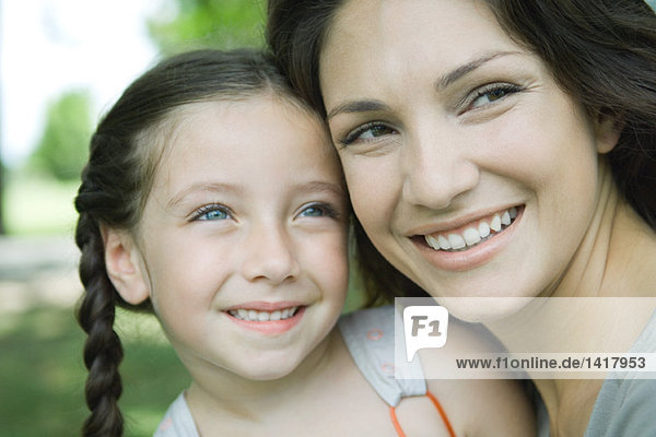 Woman and daughter  portrait