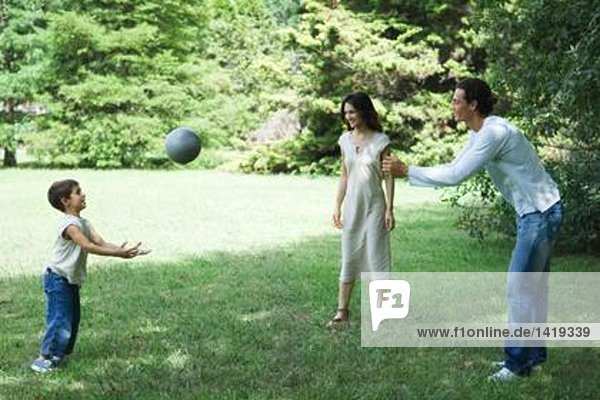 Family playing ball