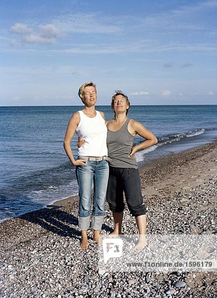 Two women on a beach.