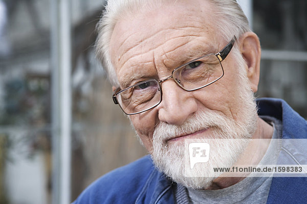 Porträt von ein älterer Mann skandinavischen Schweden.