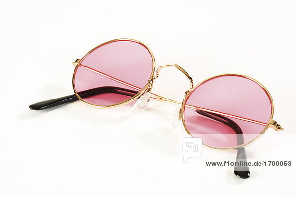 Rosa Brille mit Metallrand