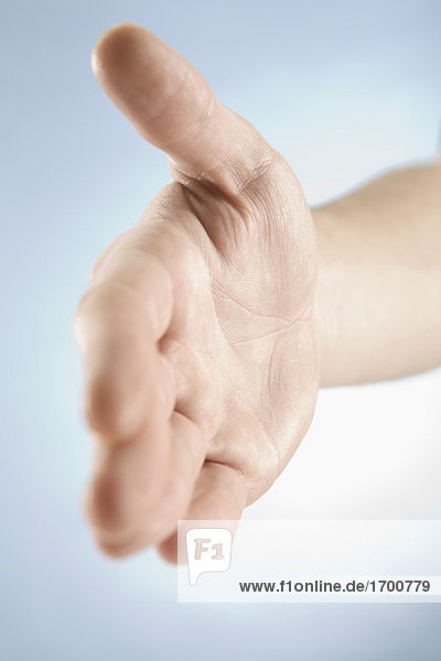 Handbewegung zur Anzeige des Händedrucks  Nahaufnahme