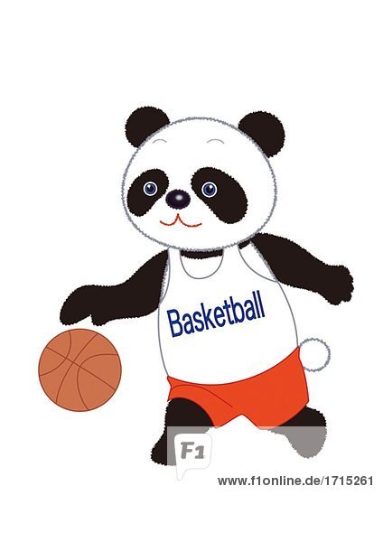 Panda Basketball-Spieler dribbeln