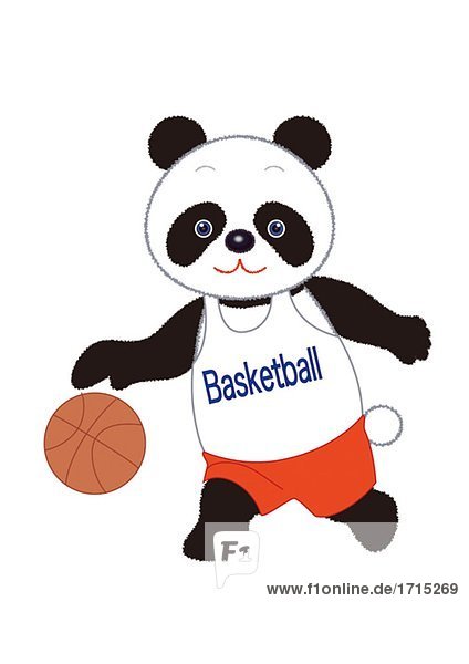Panda Basketball-Spieler dribbeln