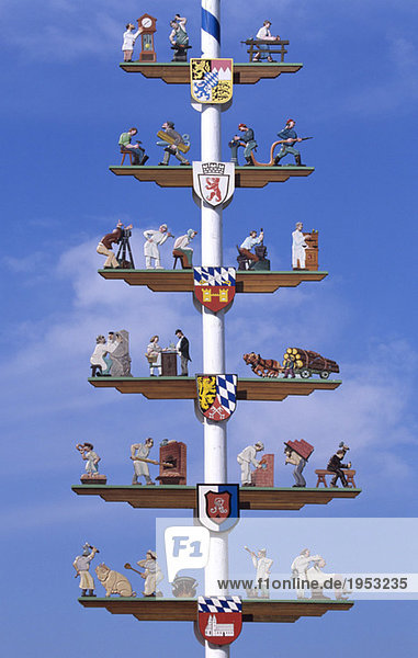 Maypole in Cham  Bavaria  Germany