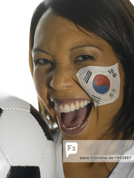 Koreanischer weiblicher Fußballfan