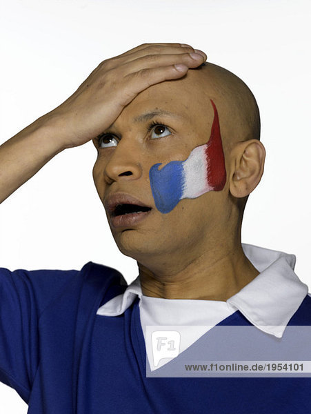 Männlicher französischer Fußballfan
