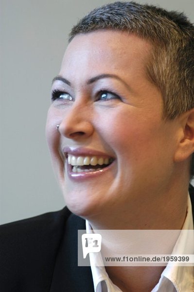Portrait of laughing businesswoman