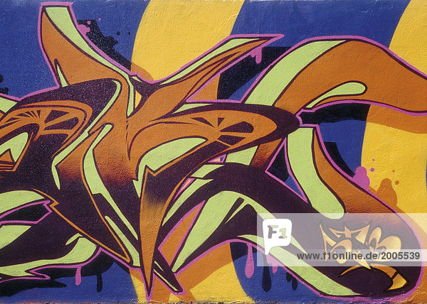 Graffiti  Detail in bunten Farben