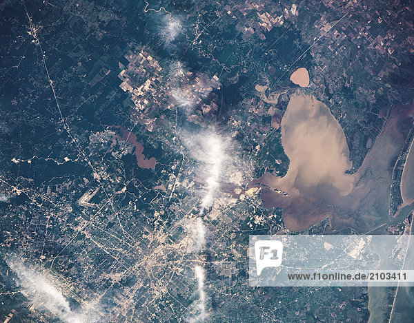Reisen. Vereinigten Staaten von Amerika. Texas. Houston metropolitan Area. Blick vom Raum.