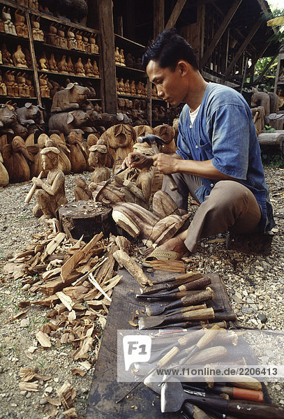 Woodcarver  Chiang Mai  Thailand