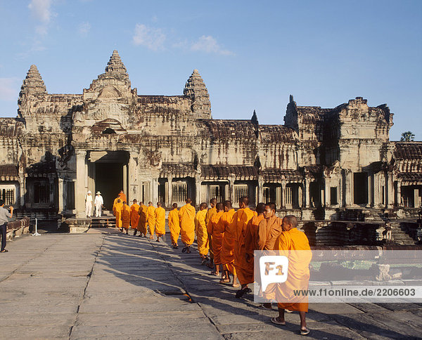 Cambodia  Angkor Wat temples and monks