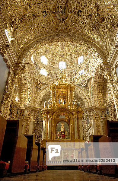 Interiors of cathedral  Capilla del Rosario  Santo Domingo Church  Puebla  Mexico