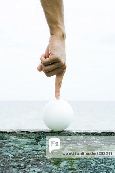 Handballen mit Zeigefinger  abgeschnittene Ansicht
