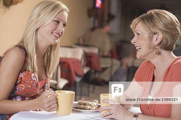 Two women in a café