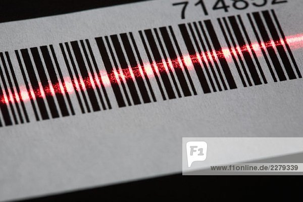 Ein Laser  der einen Barcode liest