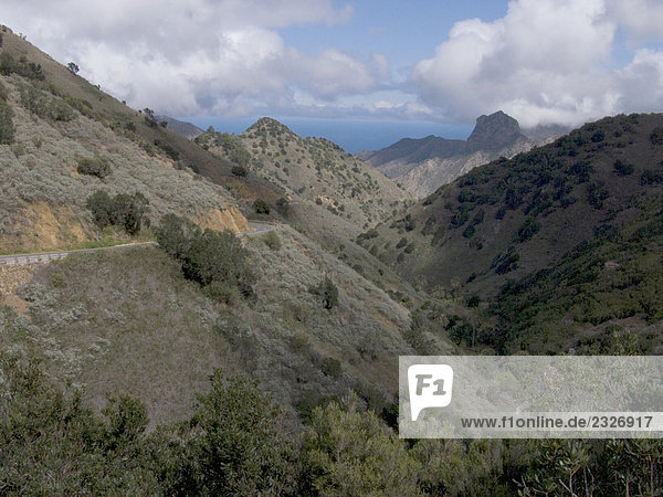 Panoramic view of valley  La Gomera  Canary Islands  Spain