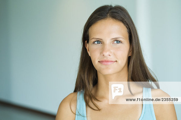 Teenage girl  smiling  portrait
