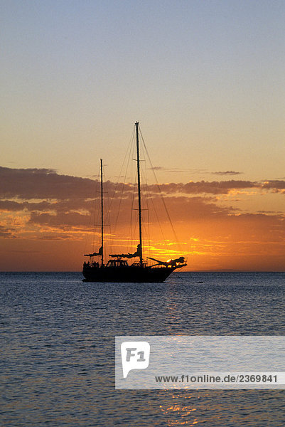 Sunset Abendblick von Segelboot