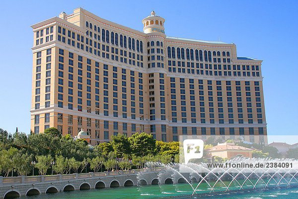 Brunnen vor Hotel,  Bellagio Hotel,  The Strip,  Las Vegas,  Nevada,  USA