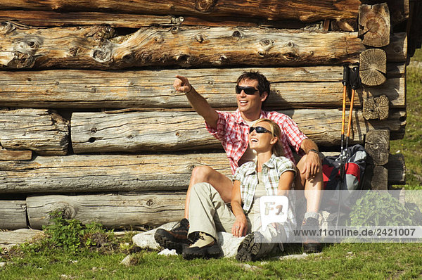 Austria  Salzburger Land  couple taking a break