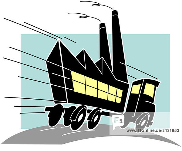 Industrial building on truck