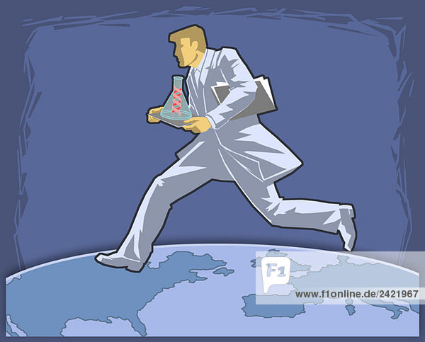 Scientist running