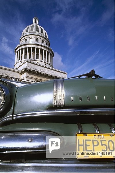 Nahaufnahme-Nummernschild von Auto  Antillen  Havanna  Kuba