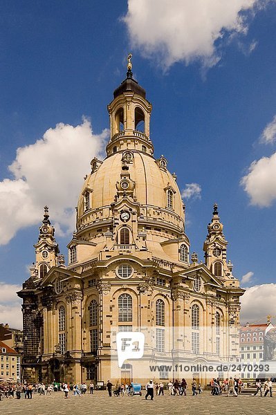Facade of church  Church Of Our Lady  Dresden  Saxony  Germany