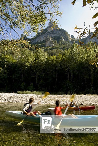 Touristen Kanuland River Gorges Du Tarn  Frankreich